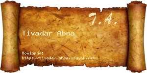 Tivadar Absa névjegykártya